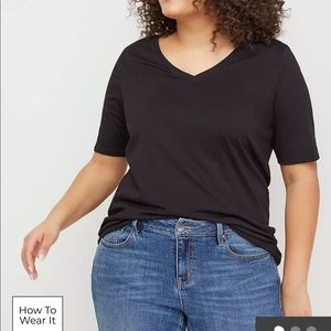 Lane Bryant black Perfect Sleeve V-Neck 18/20